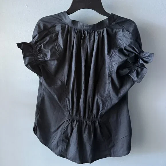 Anthropologie The Tatum Flutter-Sleeve Blouse by Pilcro:  Poplin Edition, NWT - Picture 2 of 2